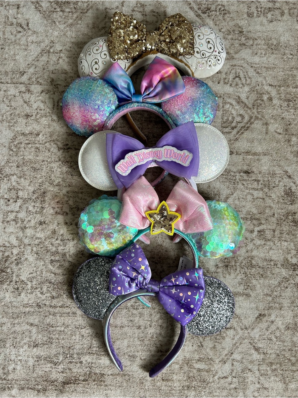 Set of 5 Disney Parks Decorative Minnie Ear Headbands